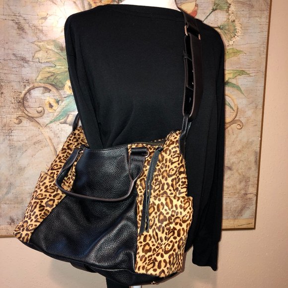 Aimee Kestenberg Handbags - Aimee Kestenberg Tamitha Satchel Leopard Calf Hair Genuine Leather Purse